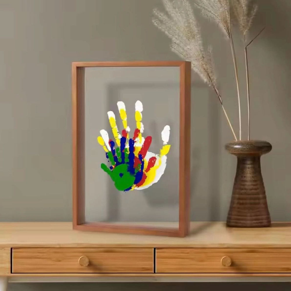 Baby Handprint & Footprint Keepsake Frame – Non-Toxic Clay Kit & 27×22 cm Wood