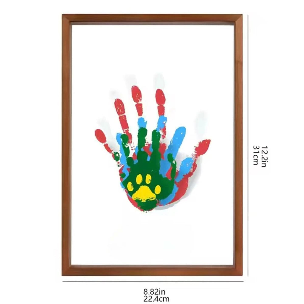 Baby Handprint & Footprint Keepsake Frame – Non-Toxic Clay Kit & 27×22 cm Wood