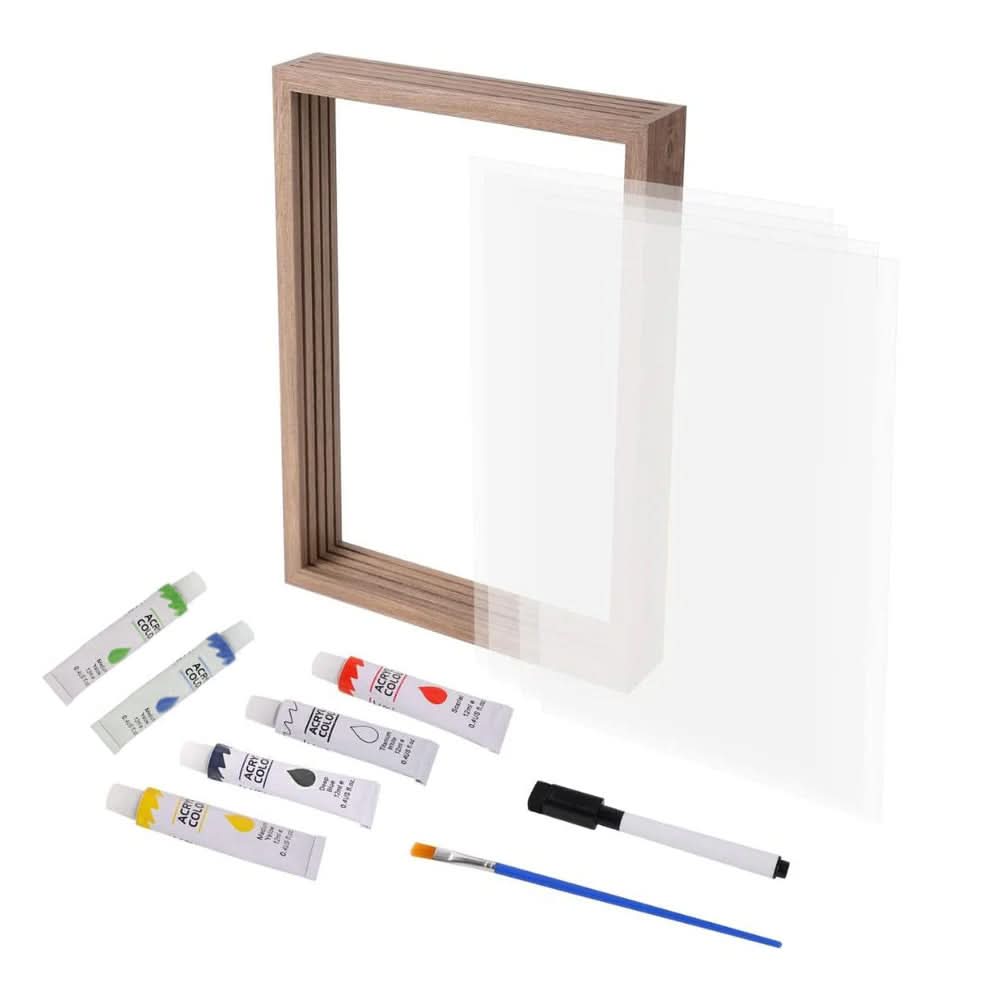 Baby Handprint & Footprint Keepsake Frame – Non-Toxic Clay Kit & 27×22 cm Wood