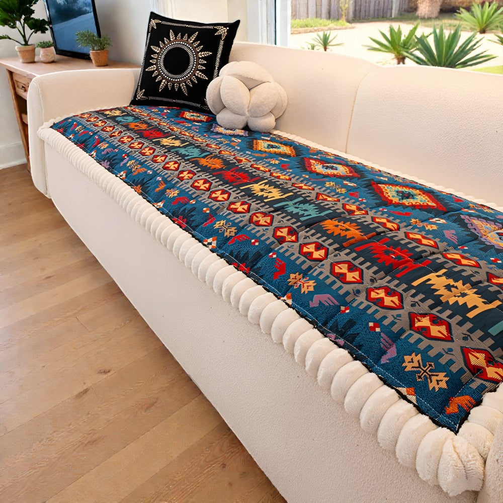 Rutschfester Gesteppter Sofabezug mit Ethno-Muster – Stylischer Schutz für Ihr Sofa