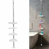 Shower Shelf Tension Pole Adjustable Corner Bathroom Storage Rack