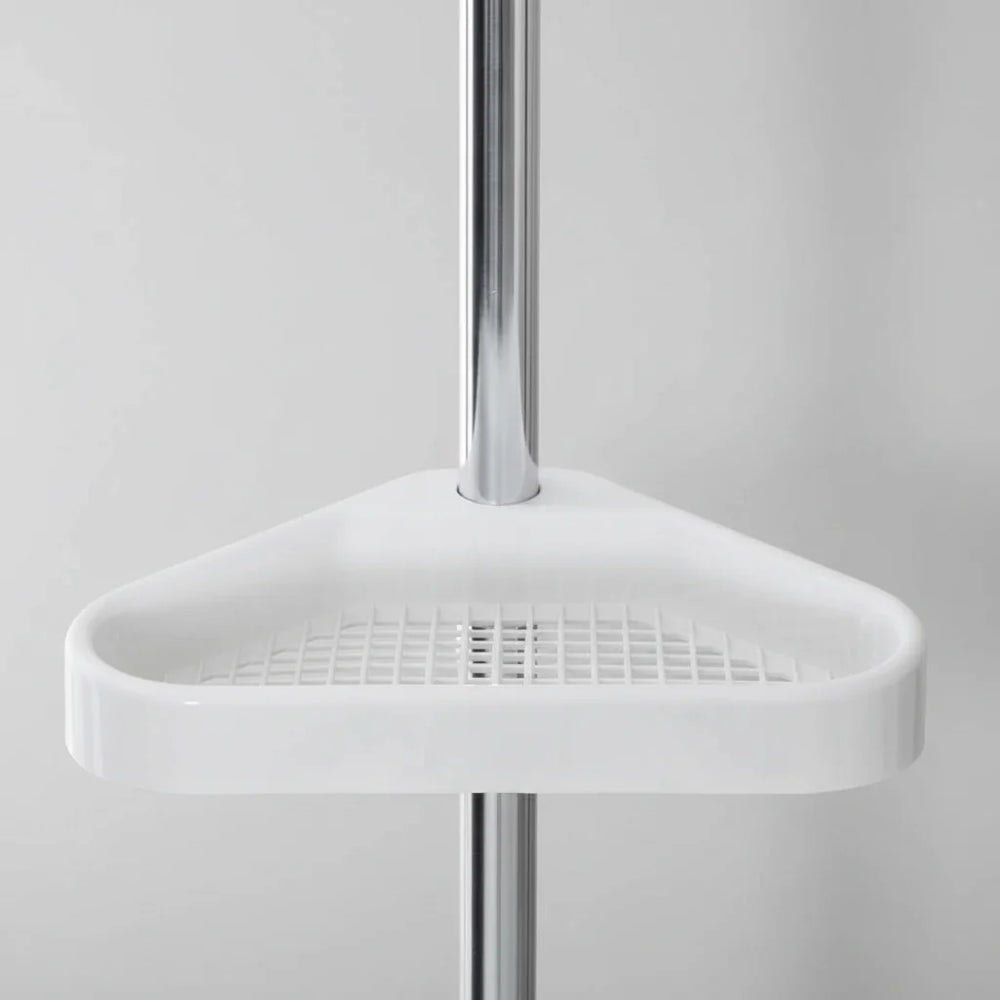 Shower Shelf Tension Pole Adjustable Corner Bathroom Storage Rack