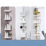 Shower Shelf Tension Pole Adjustable Corner Bathroom Storage Rack