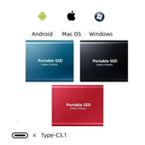 External SSD 128GB – USB-C, 520MB/s & Windows/macOS Compatible