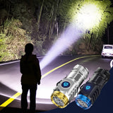 Mini Flashlight LED Compact Rechargeable Waterproof Handheld Torch