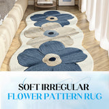 Area Rug Floral Irregular Soft Bedroom Floor Mat