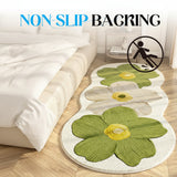 Area Rug Floral Irregular Soft Bedroom Floor Mat