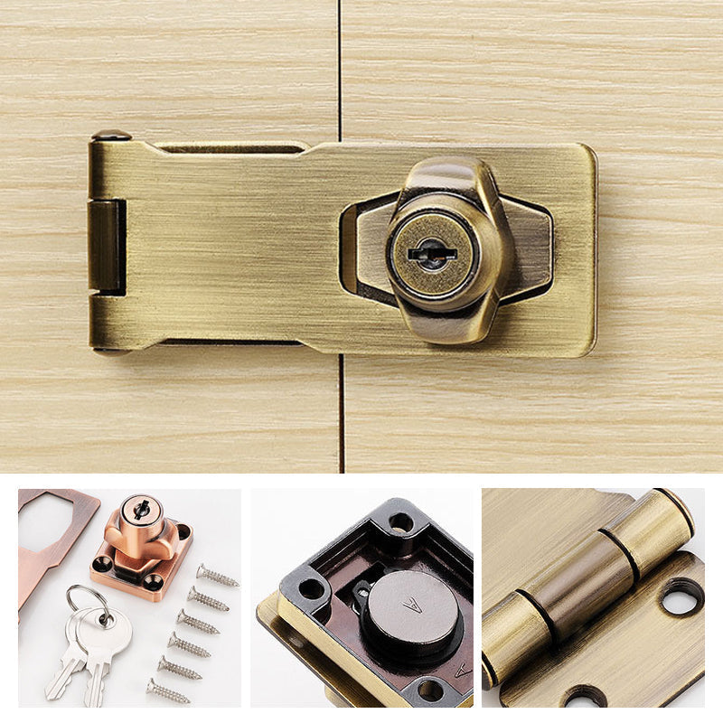 Cabinet Hinge Lock – Zinc Alloy, Screw or Adhesive Mount & 2 Keys