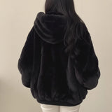 Winter Jacket Women Shearling Lined Zipper Casual Coat