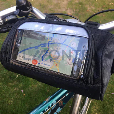 Bike Handlebar Bag – Touchscreen Window, Splash-Proof & Removable Shoulder Strap