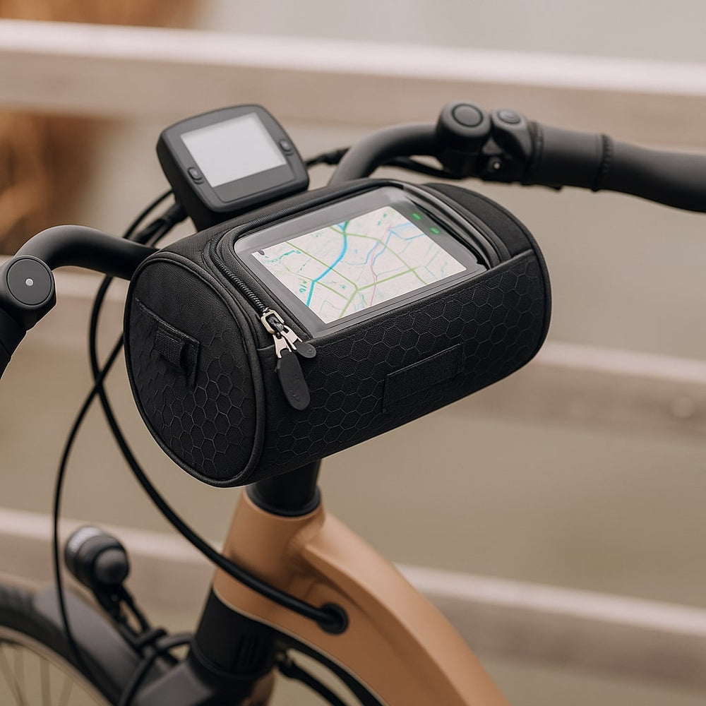Bike Handlebar Bag – Touchscreen Window, Water-Resistant Nylon & Shoulder Strap