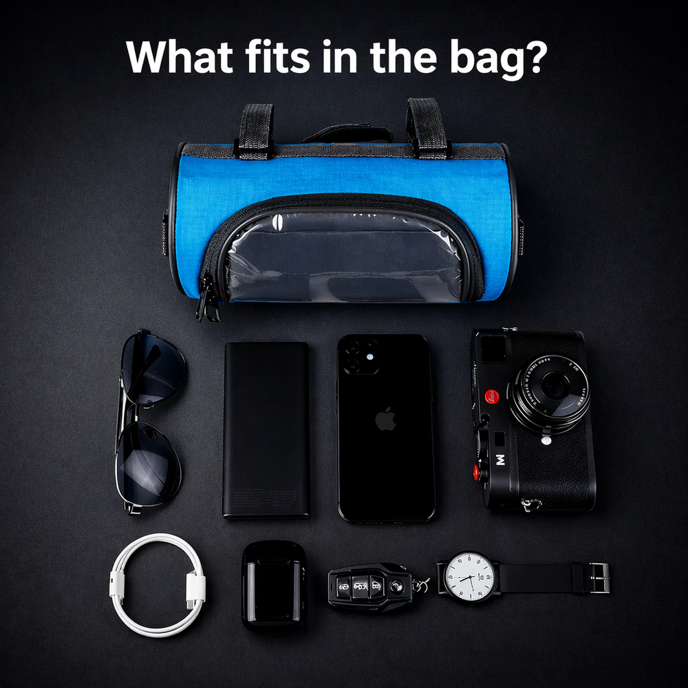 Bike Handlebar Bag – Touchscreen Window, Water-Resistant Nylon & Shoulder Strap