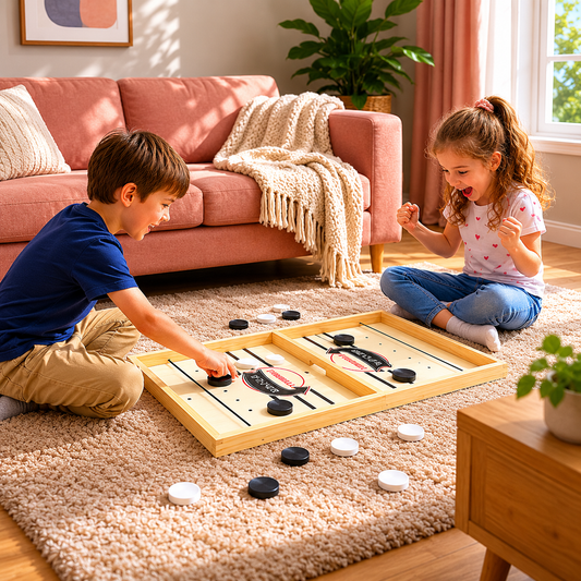 Wooden Tabletop Board Game Set – Catapult Style, Family Fun & Group Play