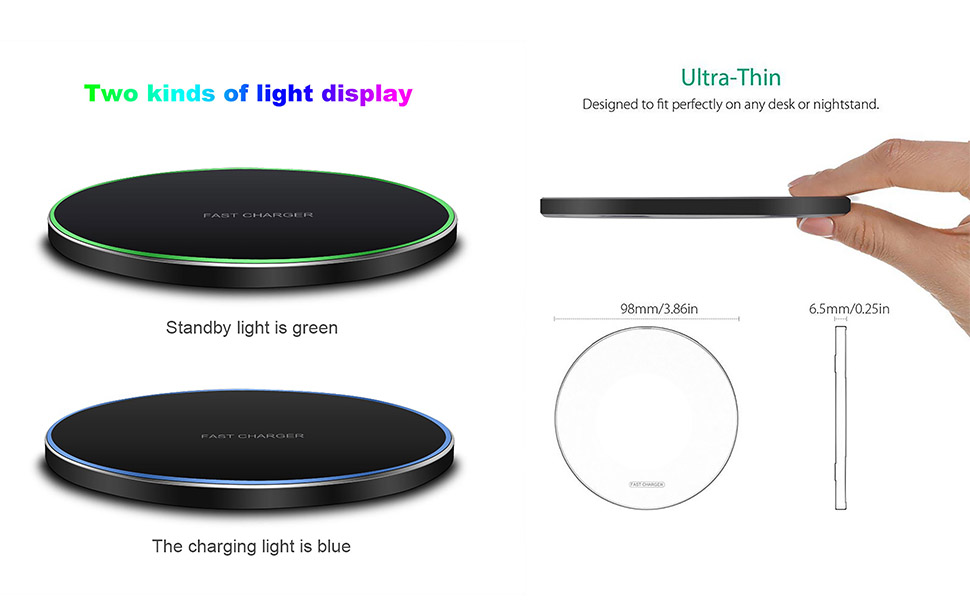 Wireless Charging Pad – 30W Fast Charge, Qi Compatible & LED Ring