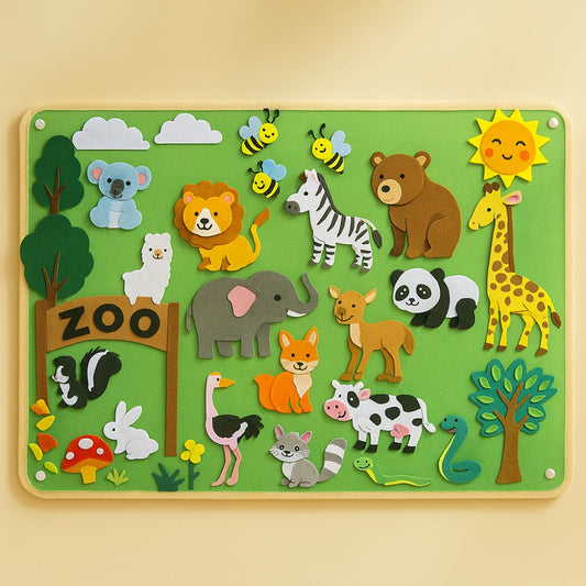 Interactive Felt Board Wall Art – Kids Learning Display & Creative Play Set