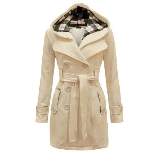 Fitted Women's Coat with Hood - Viola