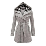 Fitted Women's Coat with Hood - Viola - 4