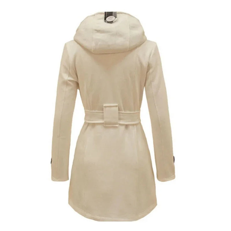 Fitted Women's Coat with Hood - Viola - 6