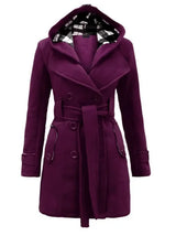 Fitted Women's Coat with Hood - Viola - 8