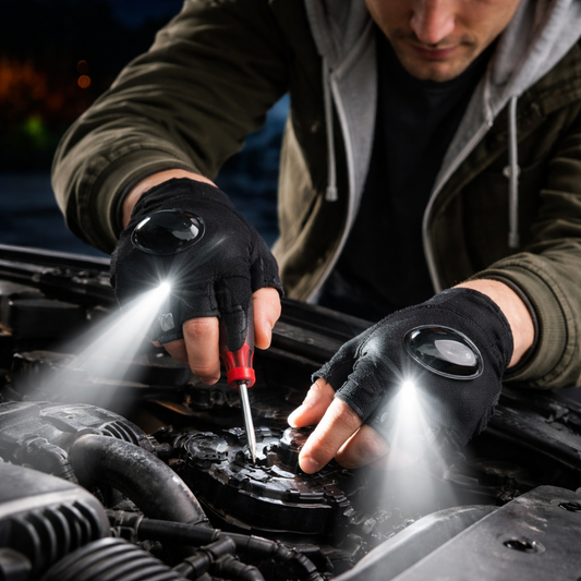 Flashlight Gloves – LED Finger Light, Outdoor Use & Adjustable Strap