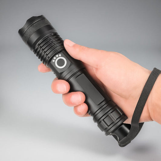 Rechargeable LED Flashlight – Handheld Design, Waterproof Build & Outdoor Use