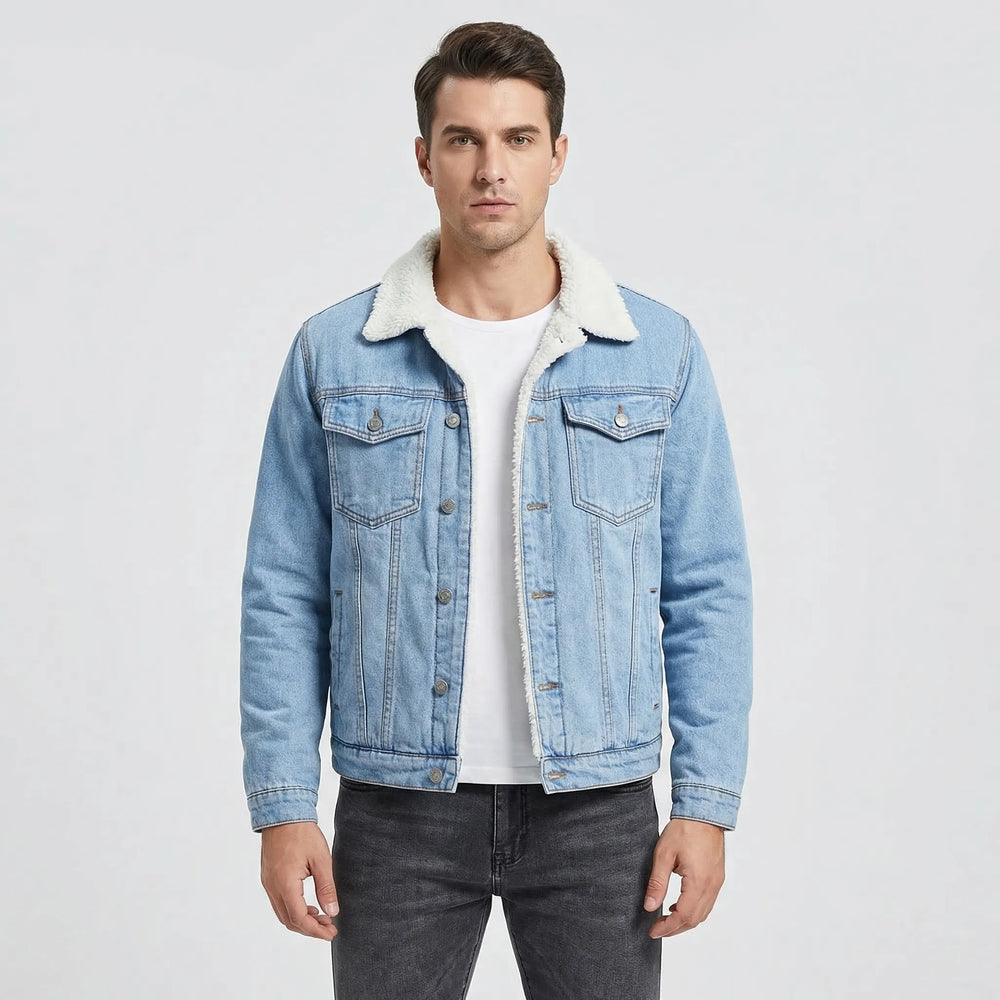 Tom - Fleece-Lined Retro Denim Jacket