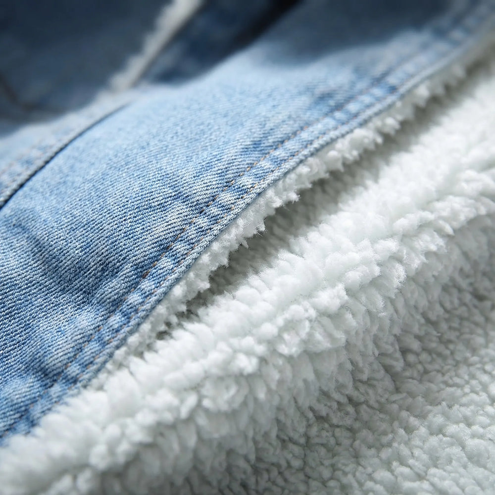 Tom - Fleece-Lined Retro Denim Jacket