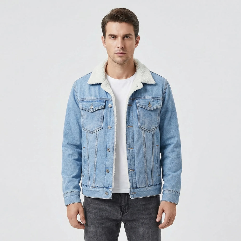 Tom - Fleece-Lined Retro Denim Jacket