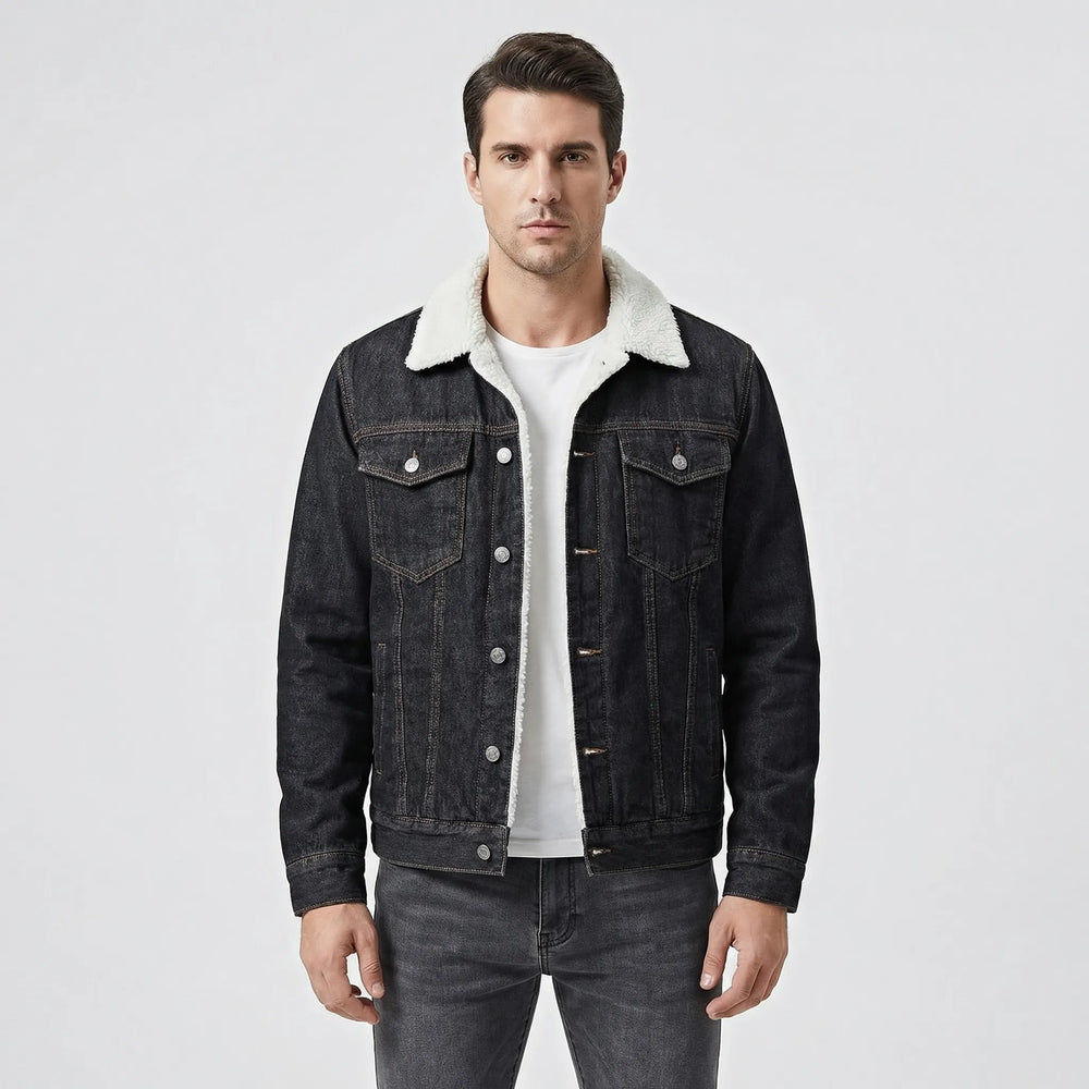 Tom - Fleece-Lined Retro Denim Jacket