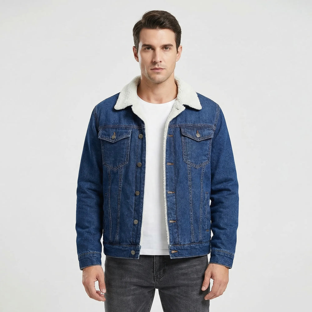 Tom - Fleece-Lined Retro Denim Jacket