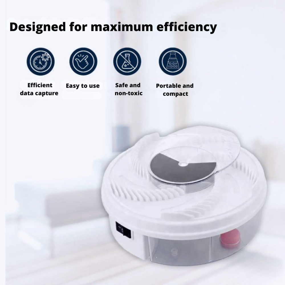 Electric Fly Trap – Rotating Catch Mechanism, Chemical-Free & Bait Stations