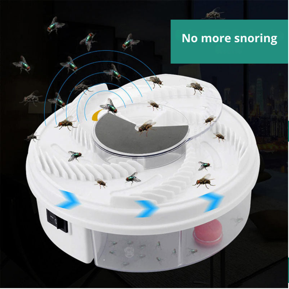 Electric Fly Trap – Rotating Catch Mechanism, Chemical-Free & Bait Stations