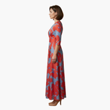 Women's Floral Maxi Dress – V-Neck, Long Length & Lightweight