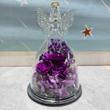 Flower Gift Glass Dome Preserved Rose Angel Light Display