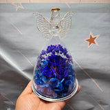 Flower Gift Glass Dome Preserved Rose Angel Light Display