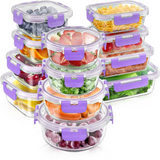 Food Containers Glass Airtight Set Meal Prep Storage Stackable