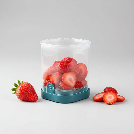 Fruit Slicer – 8-Blade Stainless Steel, Strawberry Cutter & Fruit Salad Prep