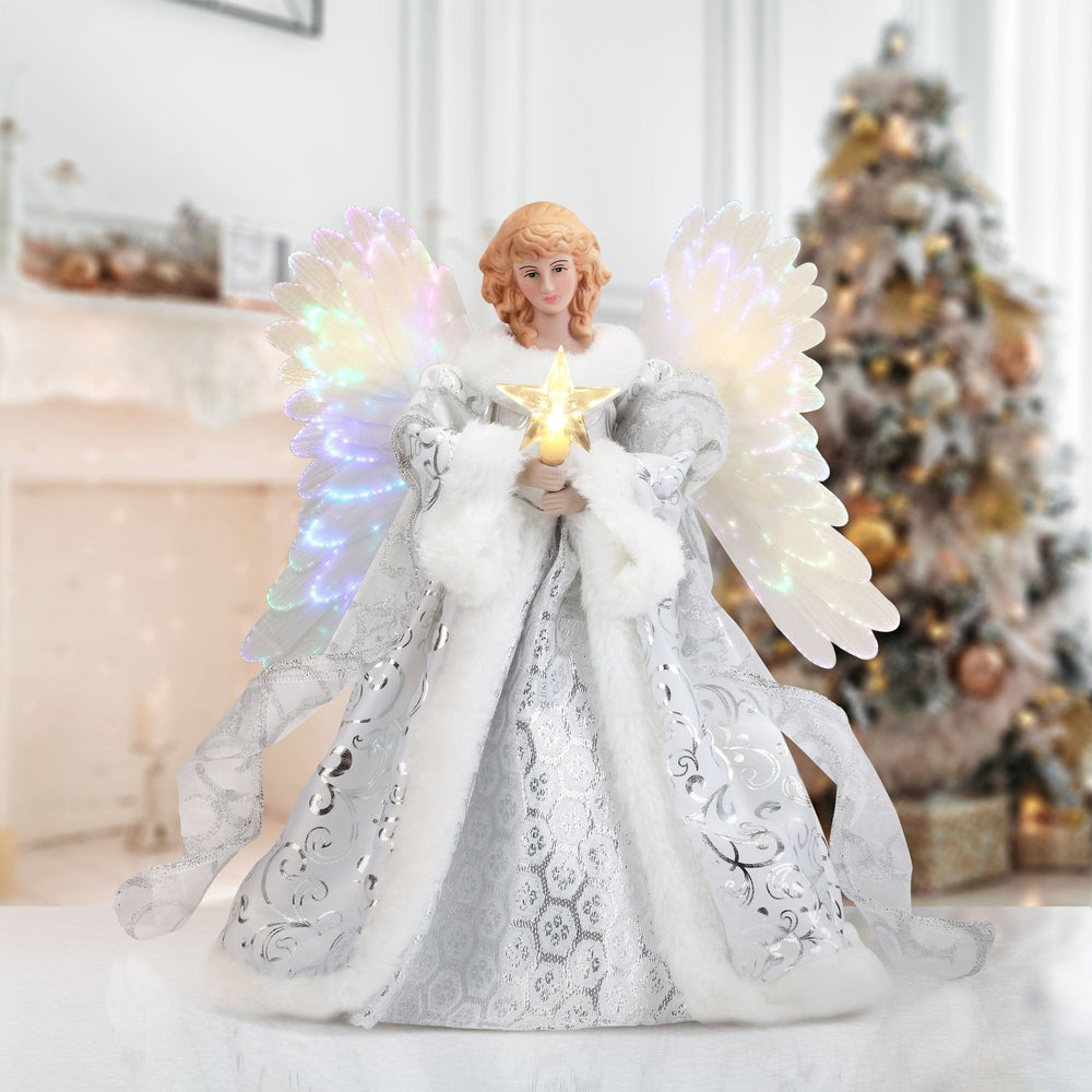 Animated Heavenly Angel Tree Topper – Illuminated Holiday Decor for Christmas Trees