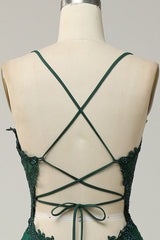 Julia Stylish A-Line Ball Gown with Spaghetti Straps & Lace-Up Back