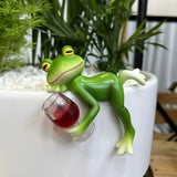 Garden Decor Frog Plant Pot Edge Hanging Ornament