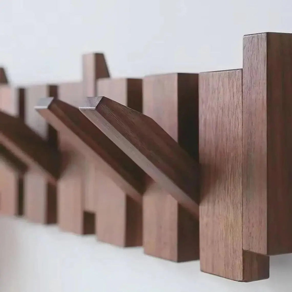 Designer Garderobe im Klavierstil – 8 klappbare Haken für stilvolle Flure – Platzsparende Wandgarderobe