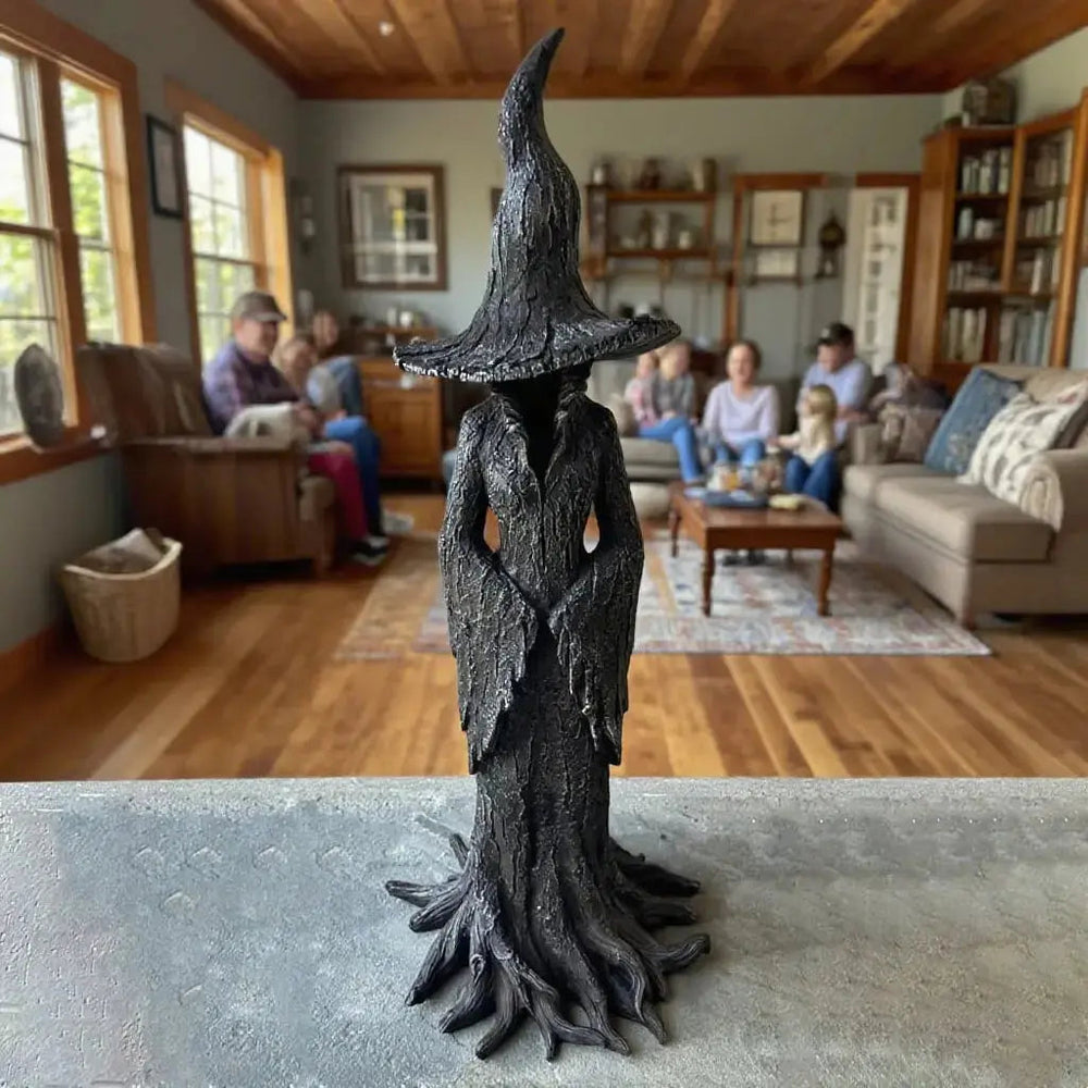 Earth-Tone Witch Garden Figurine