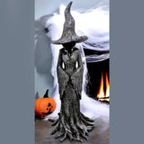 Earth-Tone Witch Garden Figurine