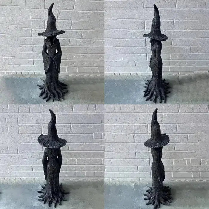 Earth-Tone Witch Garden Figurine