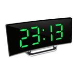 Digital LED Alarm Clock – Curved Mirror Display, Temperature & Auto-Dimming