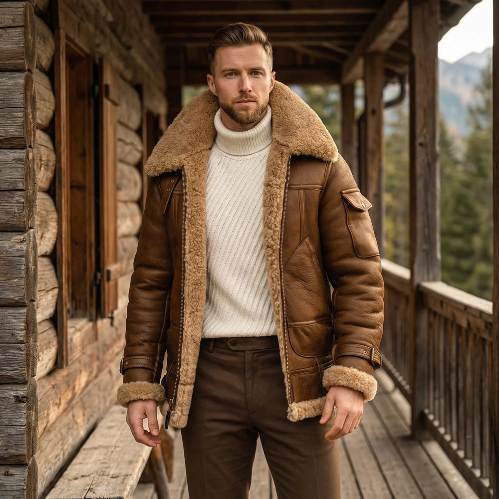 Louis - Lined Pilot Jacket in Men's Style