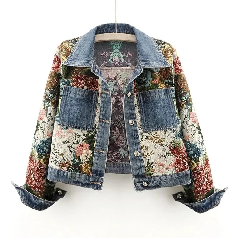 Cropped Women's Blazer with Print - Joelina