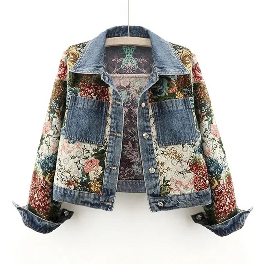 Cropped Women's Blazer with Print - Joelina