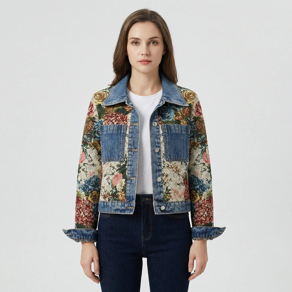 Cropped Women's Blazer with Print - Joelina - 2