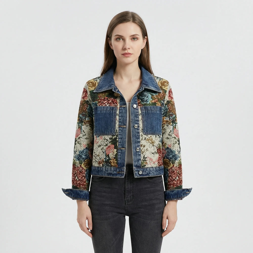 Cropped Women's Blazer with Print - Joelina - 4